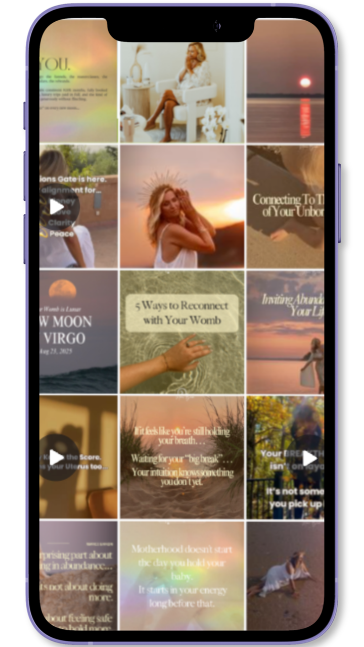 Instagram profile grid, client feed